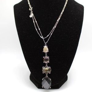 LOFT Long Faceted Pendant, Neutral Colors